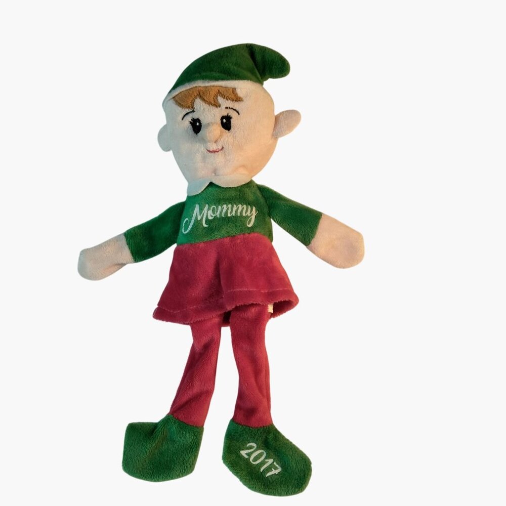 Mommy Elf Plush Doll Christmas 2017 Green  Red